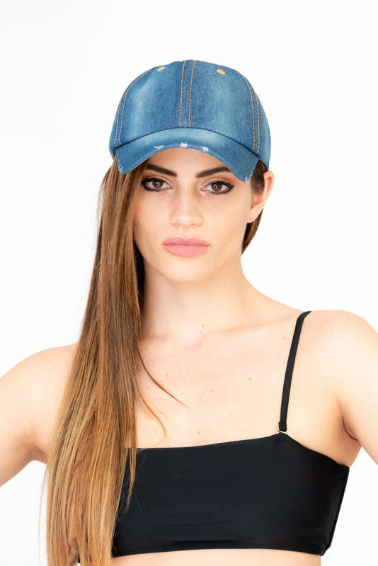 Unisex Denim Washed Print Adjustable Casual Baseball Cap