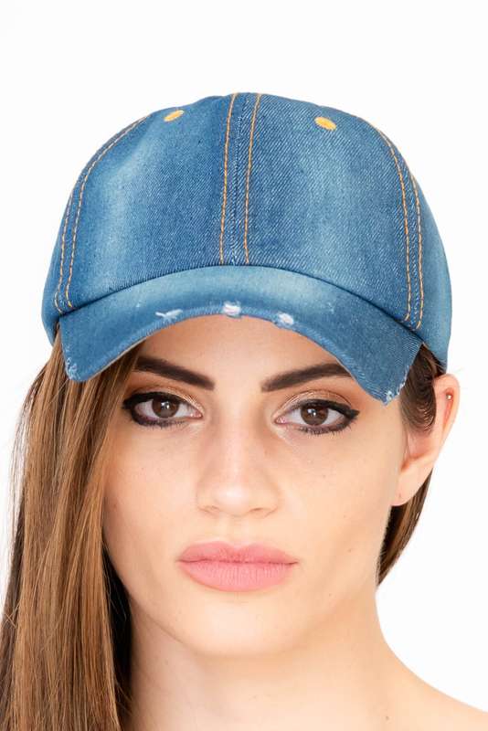 Unisex Denim Washed Print Adjustable Casual Baseball Cap