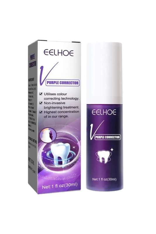 V34 Purple Corrector Teeth Whitening Toothpaste Stain Remover 30ml