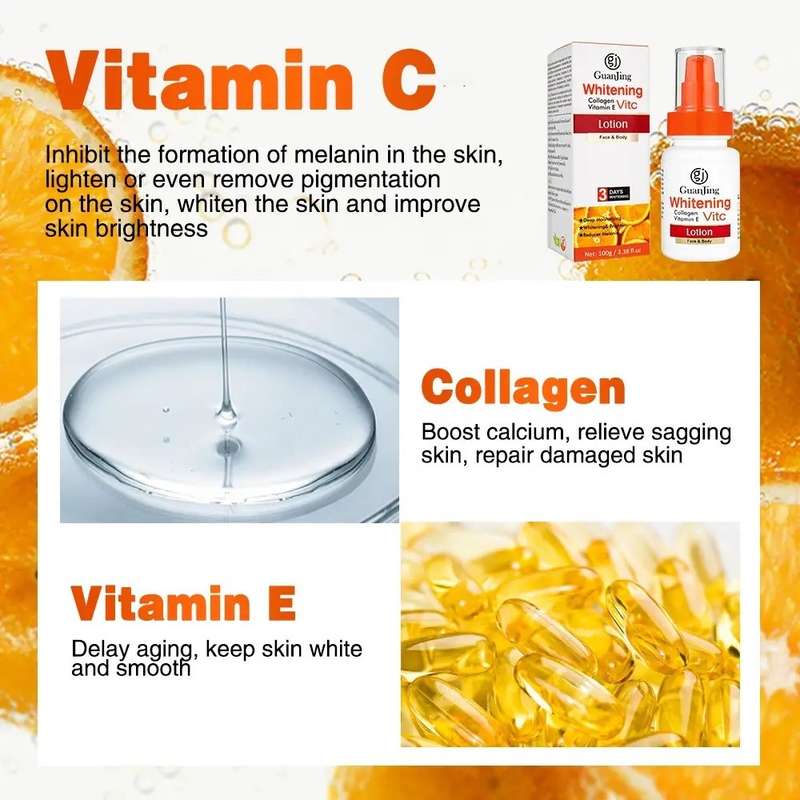 Vitamin C Whitening Lotion Body & Face Deep Moisturize Cream VC VE Collagen