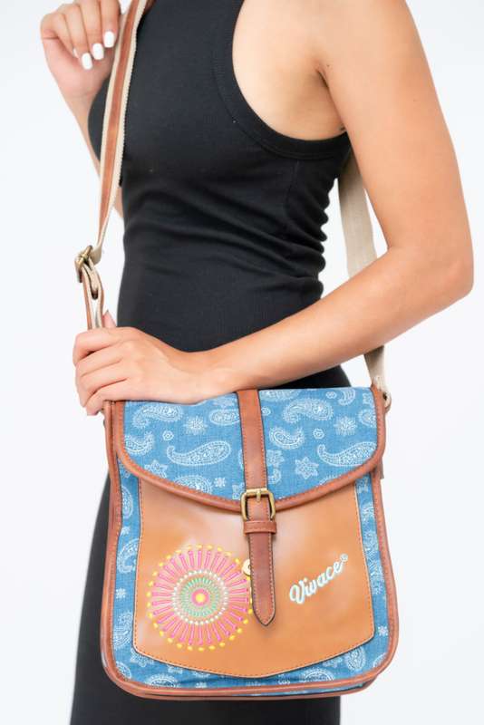 Vivace Printed Front Buckle Crossbody Shoulder Travel Sling Bag