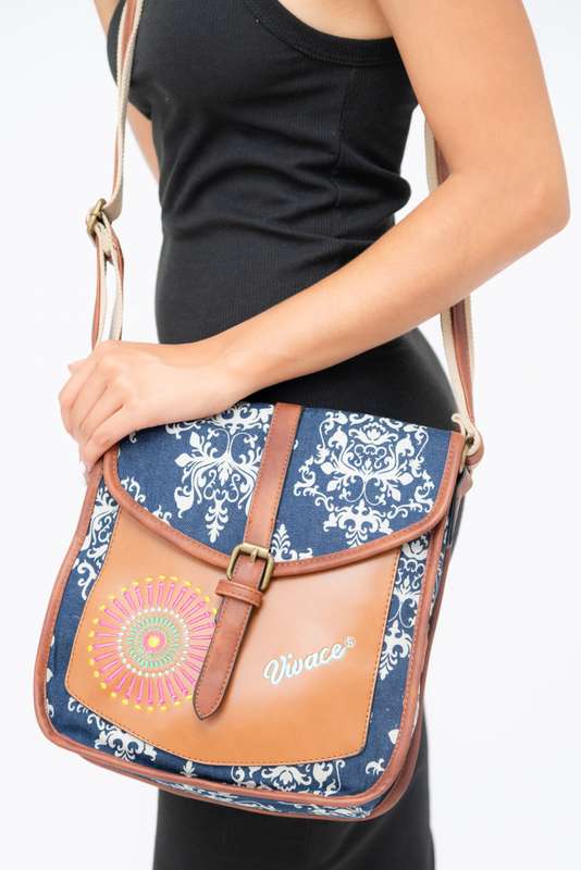 Vivace Printed Front Buckle Crossbody Shoulder Travel Sling Bag