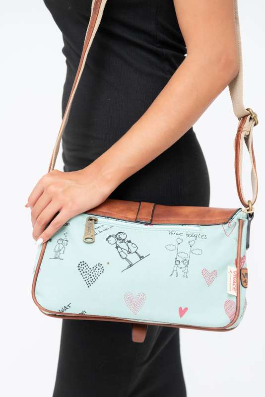 Vivace Printed Front Buckle Crossbody Shoulder Travel Sling Bag