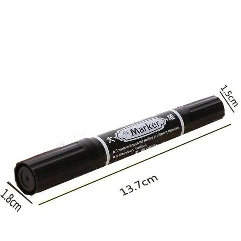 Box of 10 Whiteboard Markers Double Sided Black