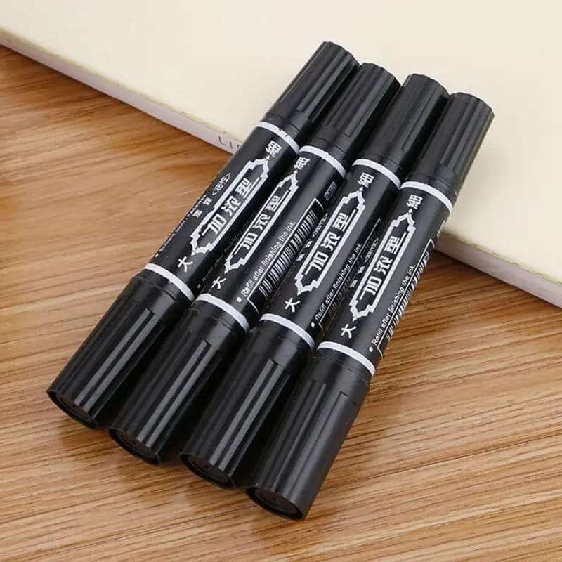 Box of 10 Whiteboard Markers Double Sided Black