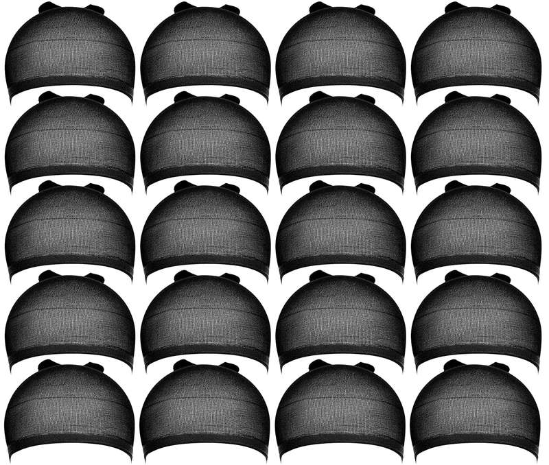 Wig Caps Black 20 Pieces