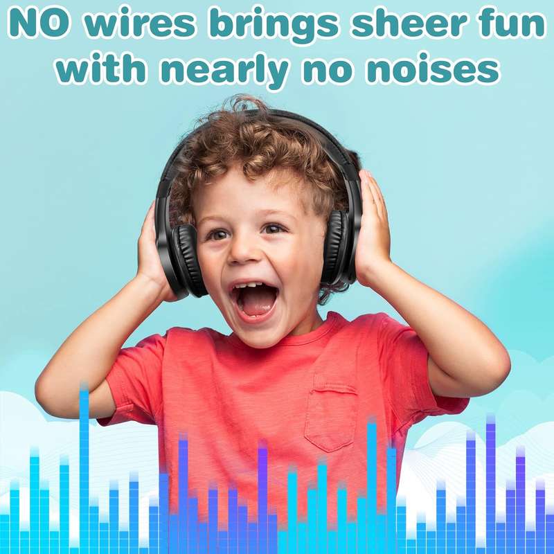 Bluetooth Headphones With Mic, Colorful LED Lights Foldable Headphones Fit for Kids or Adults