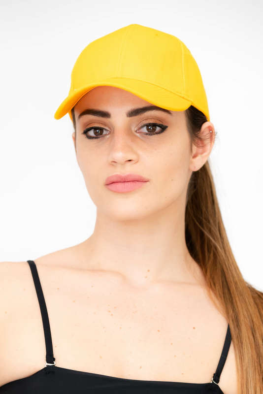 Unisex Baseball Cap Adjustable Back Strap Plain Classic 6 Panel Yellow