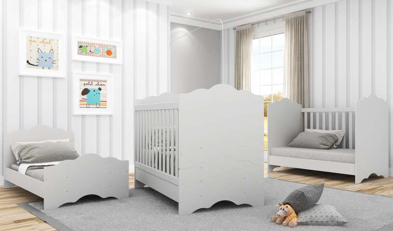 Baby Cot Crib Cot 3 in 1 Cloud