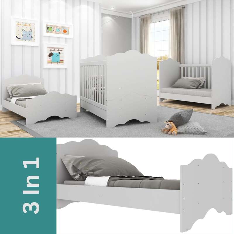 Baby Cot Crib Cot 3 in 1 Cloud