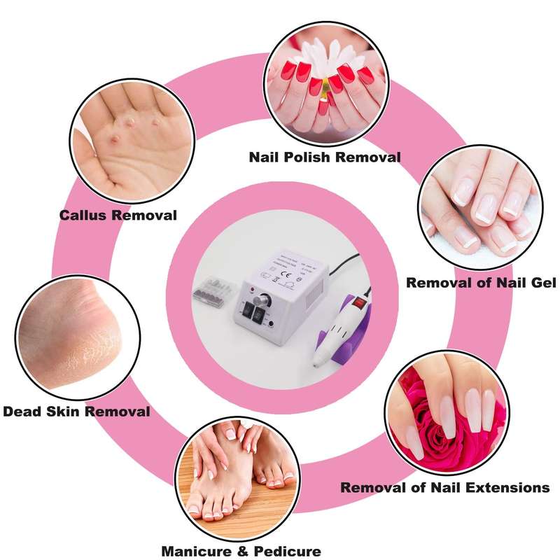 Electric Nail File Machine Set for Manicure Pedicure Drill