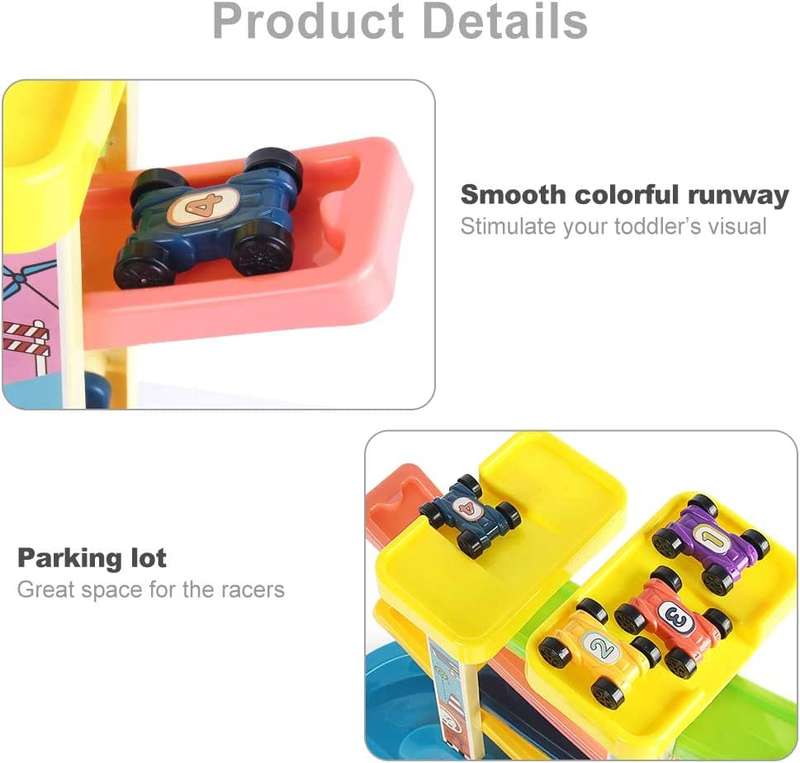 Glide Track Parking lot With 6 Mini Cars