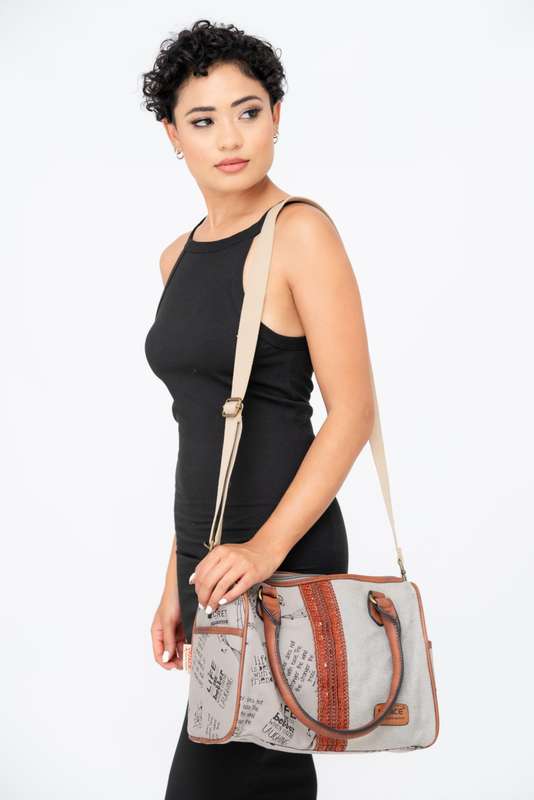 Vivace Canvas Leather Crossbody Sling Handbag