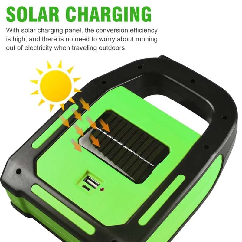 Portable 3 IN 1 Solar USB Rechargeable Power Bank LED Work Light JD-925