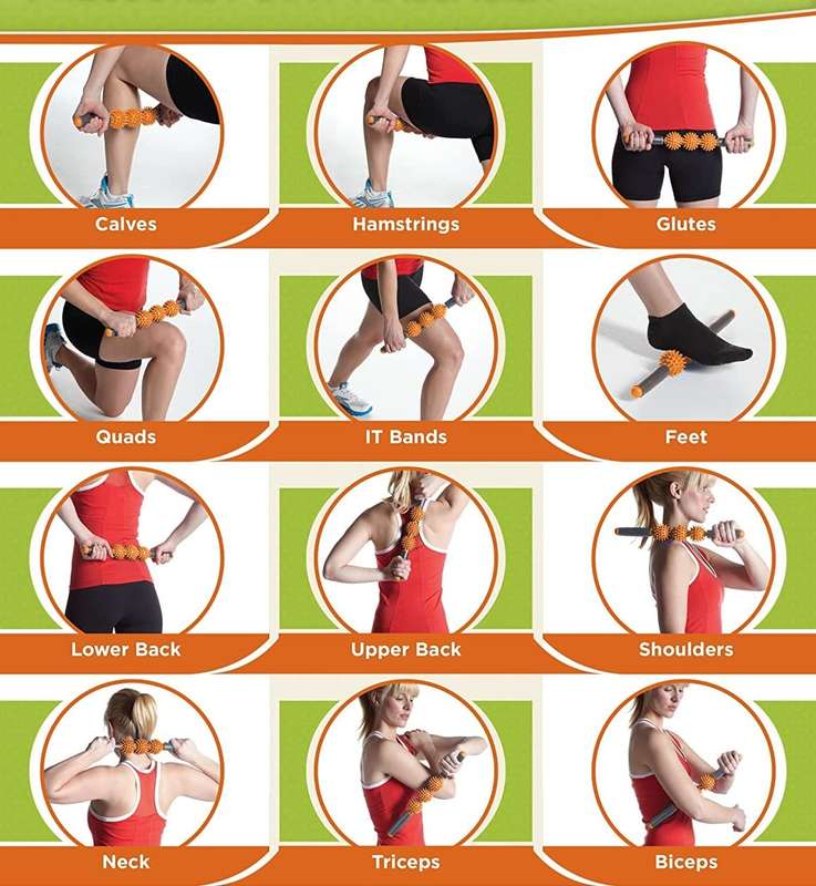 Pressure Point Muscle Roller Yoga Massage Stick (Colors may vary)