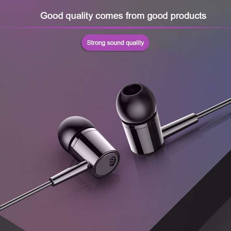 Ear Wired Earphone with Mic Earbuds Headset