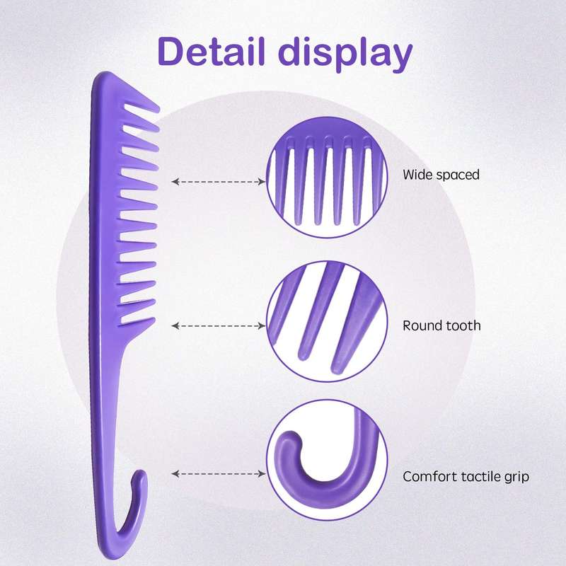 Wide Tooth Comb Detangling Hair Brush, Premium Care Handgrip Comb-PACK OF 2