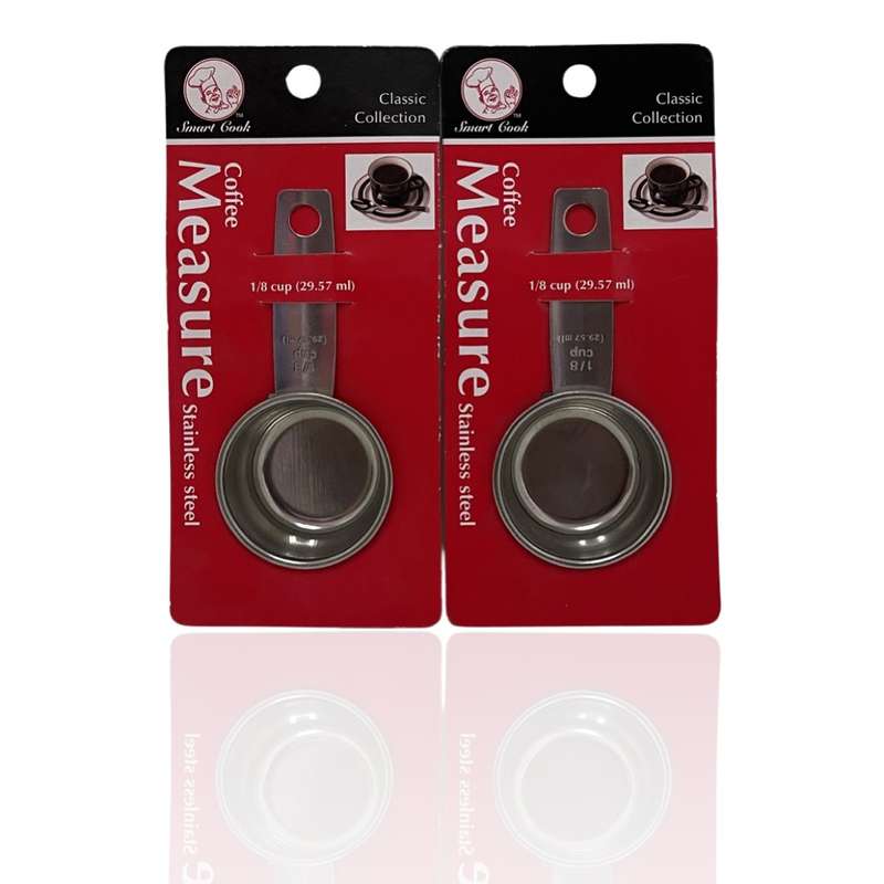 COFFEE MEASURE SCOOPS 30ml STAINLESS STEEL x 2