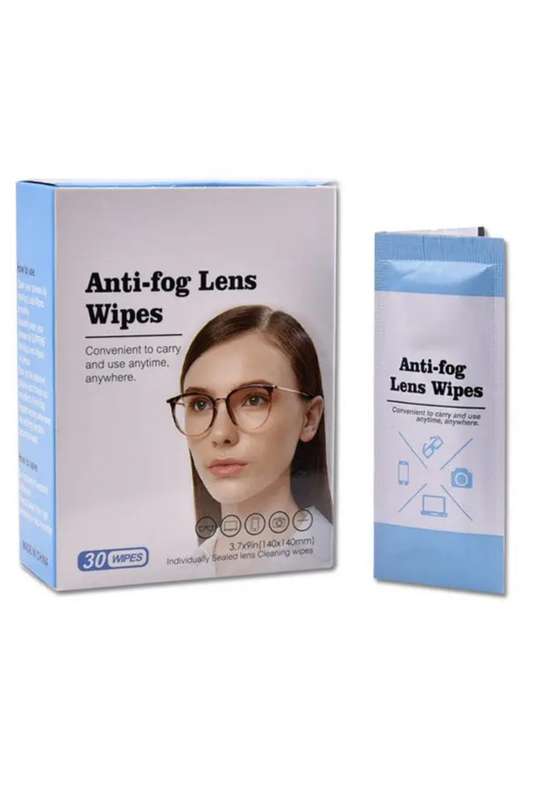 Anti Fog Cleaning Wet Wipes For Lens Box Of 30