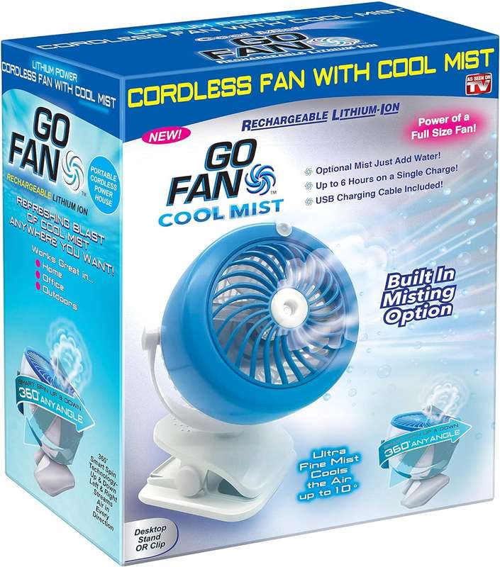 Rechargeable Cordless Cooling With Cool Mist