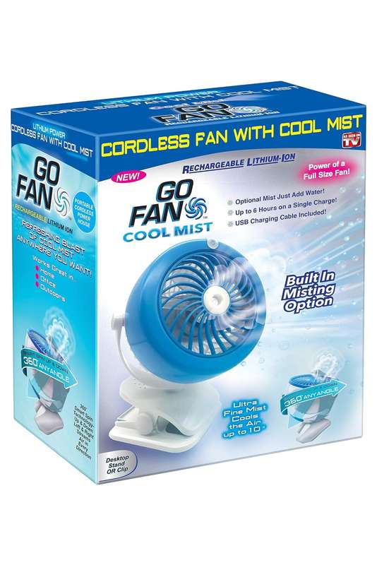 Rechargeable Cordless Cooling With Cool Mist