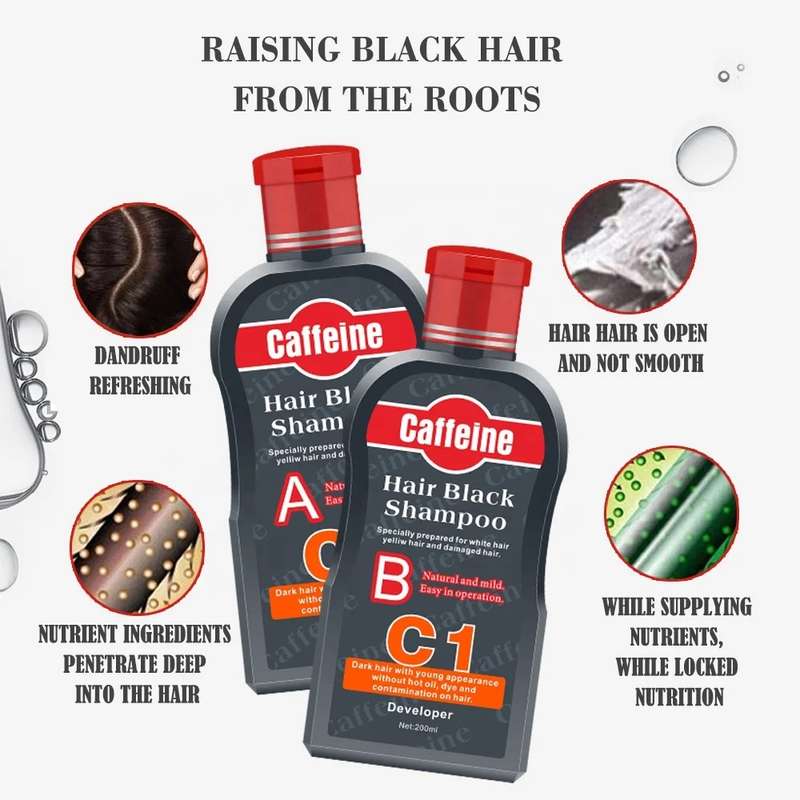 Caffeine Hair Black Shampoo Pack Of 2 x 200ml