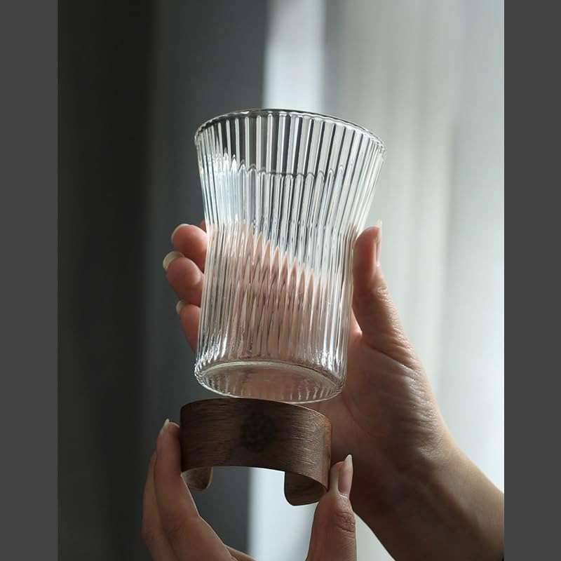 Chenshia Vintage Glass Coffee Mugs 2 Piece Coffee Mug Set 300ml