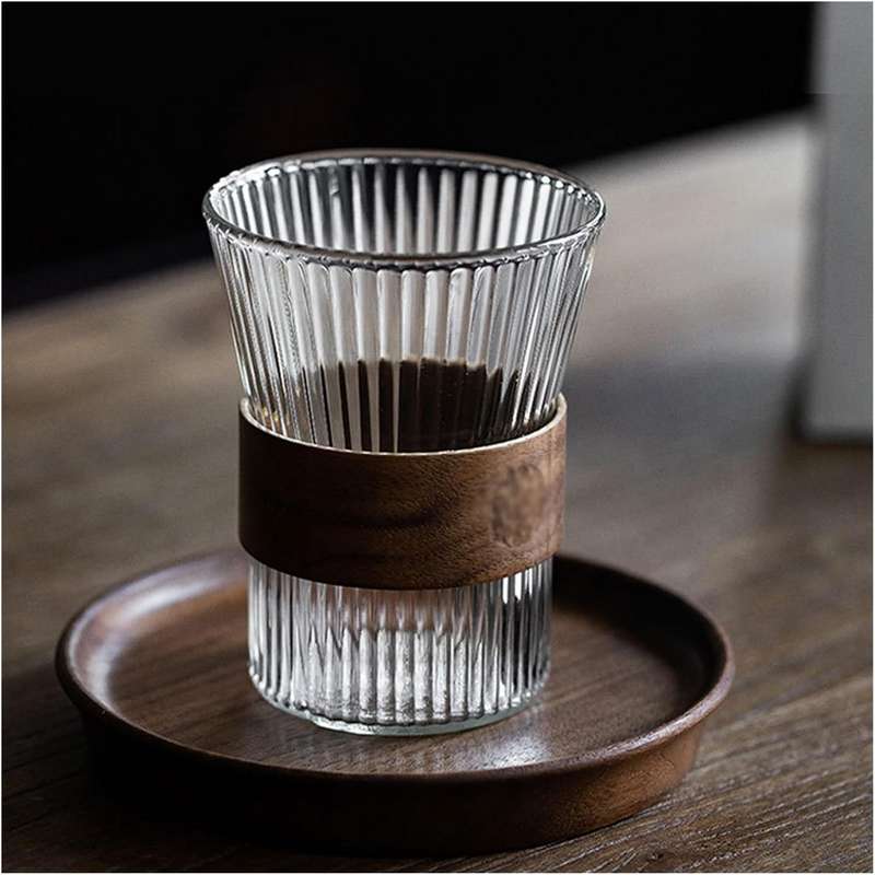 Chenshia Vintage Glass Coffee Mugs 2 Piece Coffee Mug Set 300ml