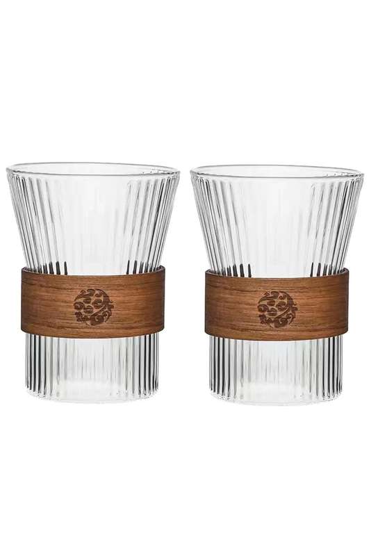 Chenshia Vintage Glass Coffee Mugs 2 Piece Coffee Mug Set 300ml
