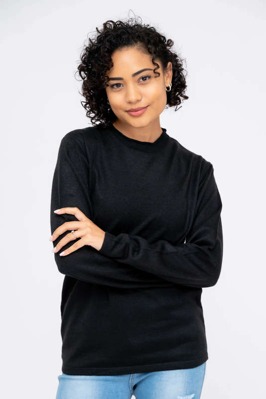 Ladies Cozy Plush Long Sleeve Pullover Sweater Jersey