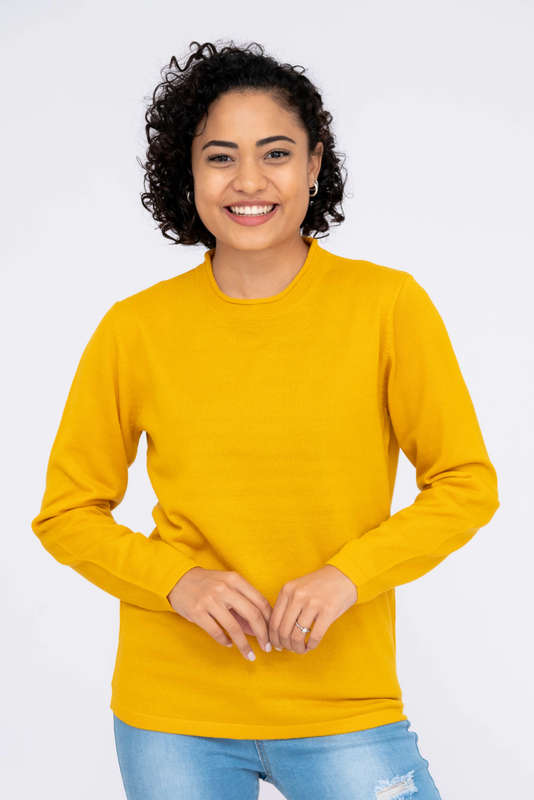 Ladies Cozy Plush Long Sleeve Pullover Sweater Jersey