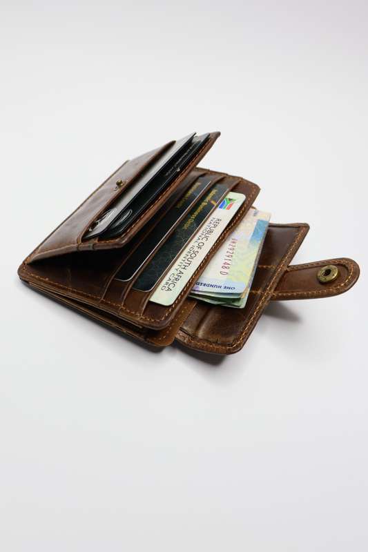 Genuine Leather Slim 5 Slot Credit Card Wallet