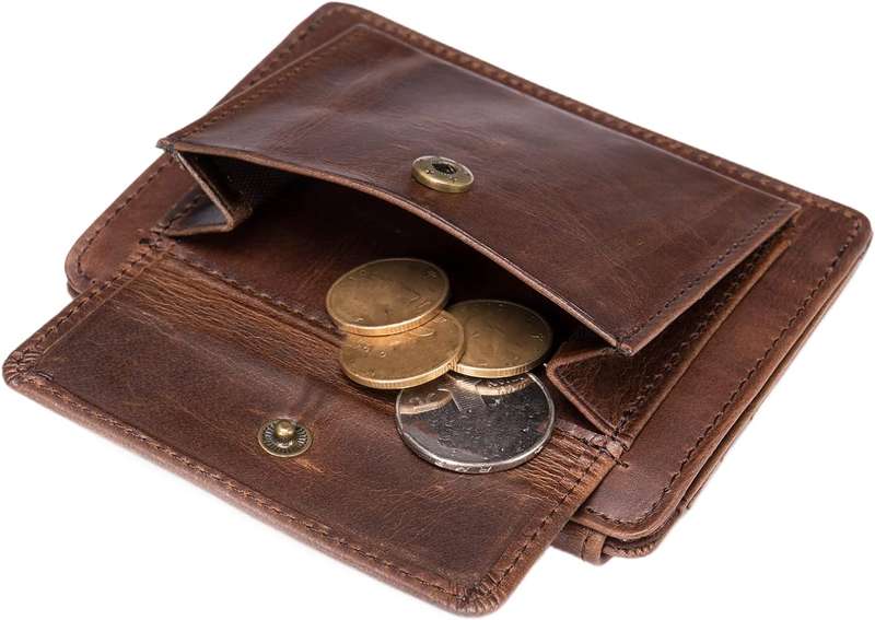 Genuine Leather Slim 5 Slot Credit Card Wallet