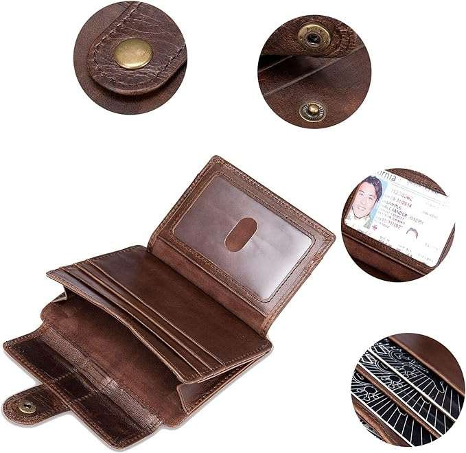 Genuine Leather Slim 5 Slot Credit Card Wallet