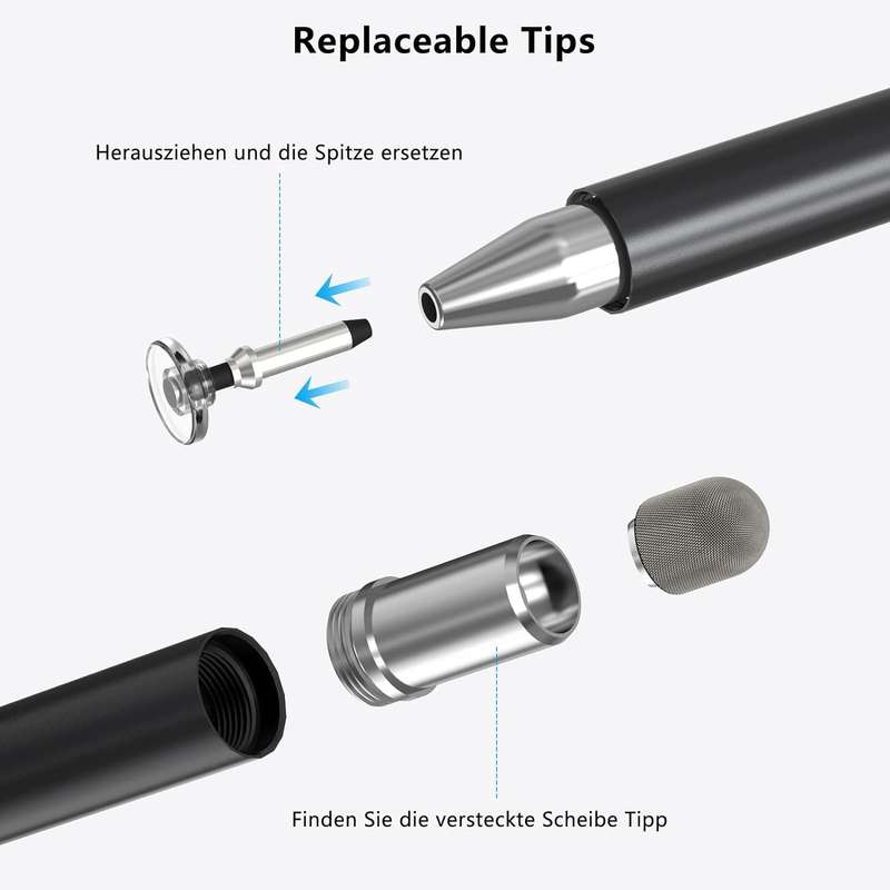 HOCO Stylus Pen for Touch Screens, 2-in-1 Tablet Pen Stylus Pencil 170mm