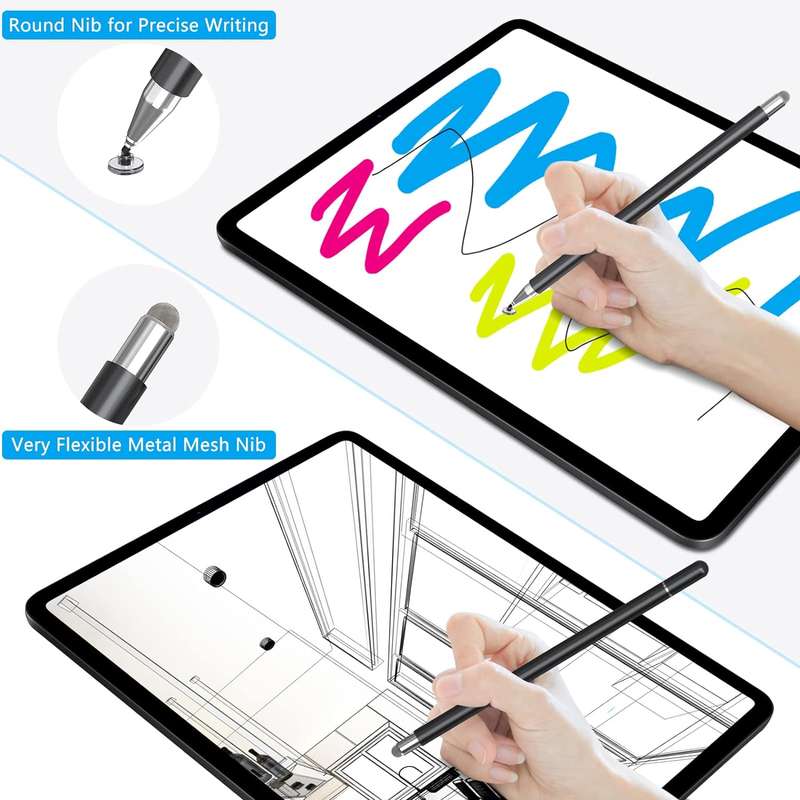 HOCO Stylus Pen for Touch Screens, 2-in-1 Tablet Pen Stylus Pencil 170mm