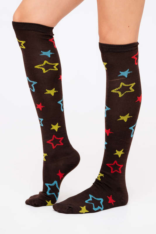 Ladies Printed Knee High Socks