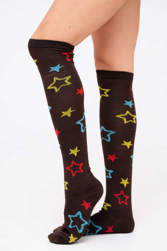 Ladies Printed Knee High Socks
