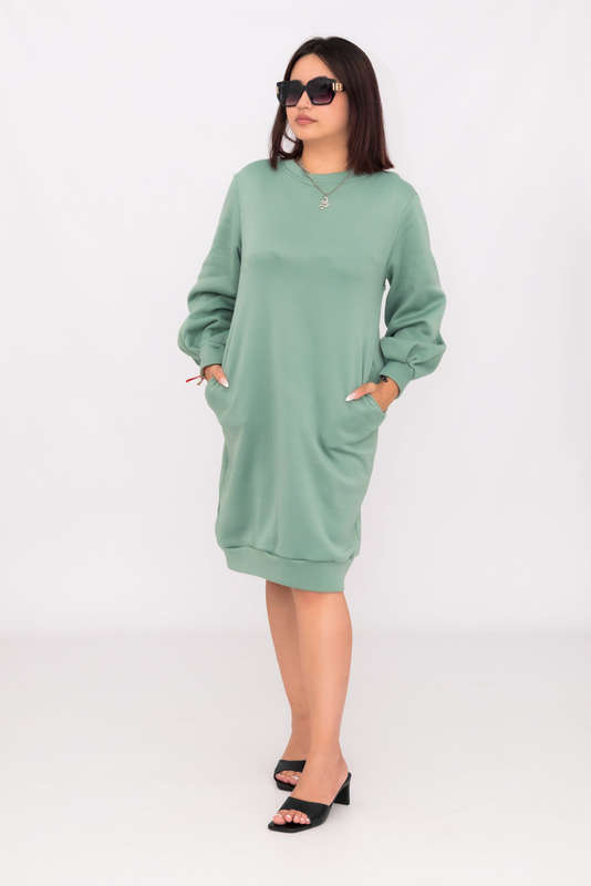 Long Sleeve Midaxi Curve Plus Sweater With Pockets Turquoise
