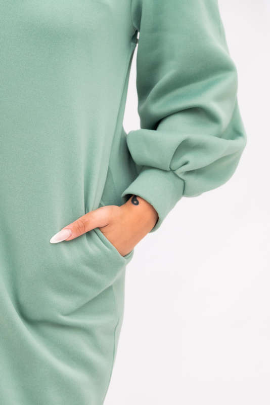 Long Sleeve Midaxi Curve Plus Sweater With Pockets Turquoise