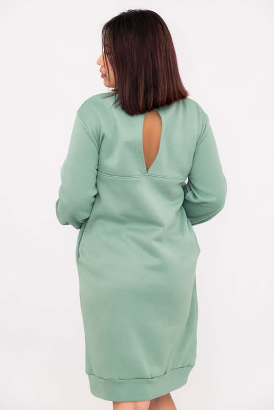 Long Sleeve Midaxi Curve Plus Sweater With Pockets Turquoise