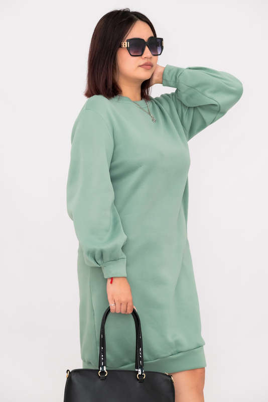 Long Sleeve Midaxi Curve Plus Sweater With Pockets Turquoise