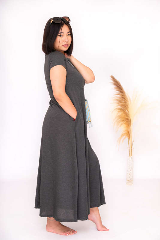 Mia Short Sleeve Maxi Dress With Pockets