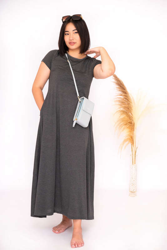 Mia Short Sleeve Maxi Dress With Pockets