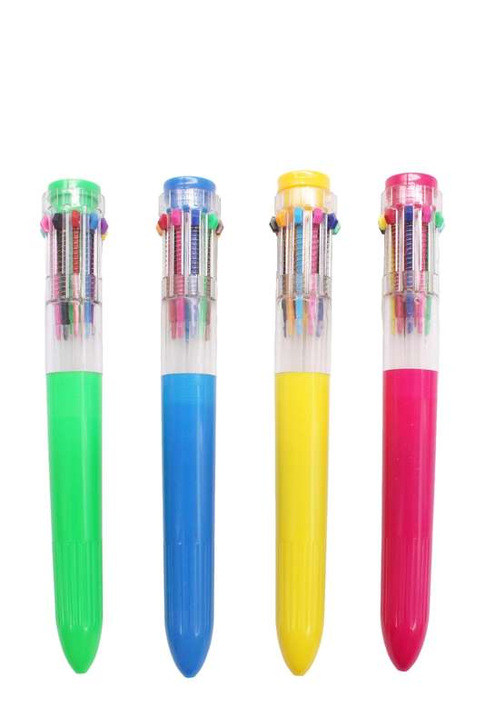 Multicolour 10 In 1 Shuttle Pen