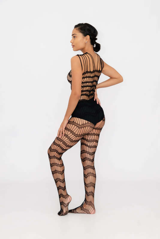 Steamy Nights Fishnet Body stocking Lingerie Dress Set With Seamless Panty