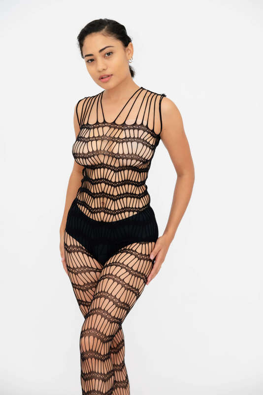 Steamy Nights Fishnet Body stocking Lingerie Dress Set With Seamless Panty
