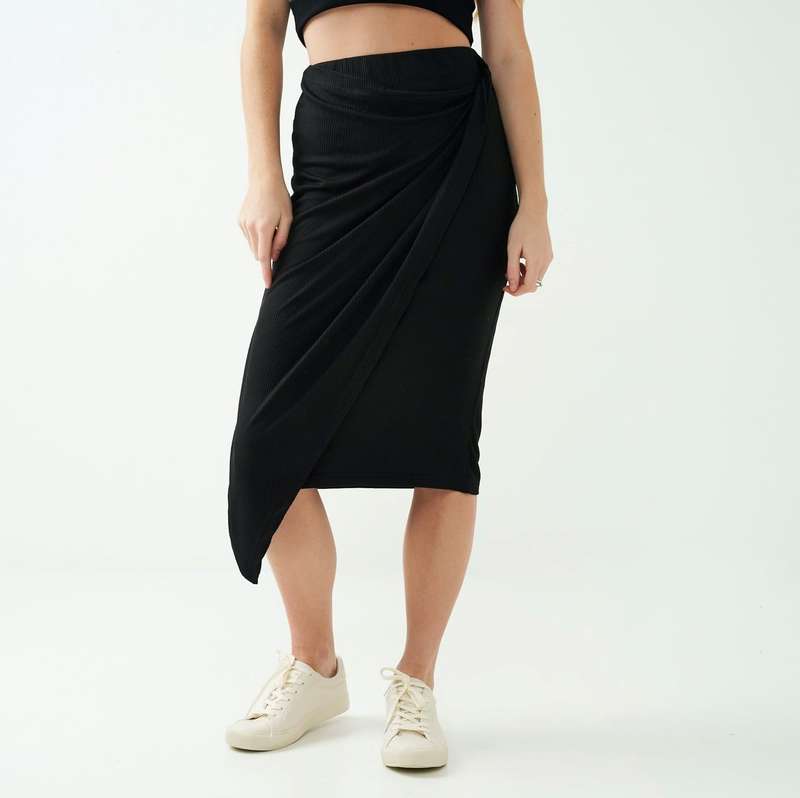 Ladies Wrap Tie Bodycon Skirt
