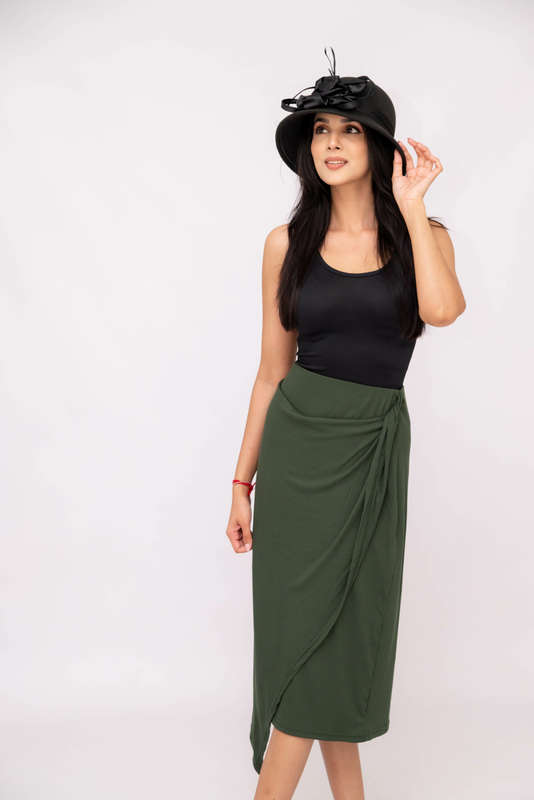 Ladies Wrap Tie Bodycon Skirt