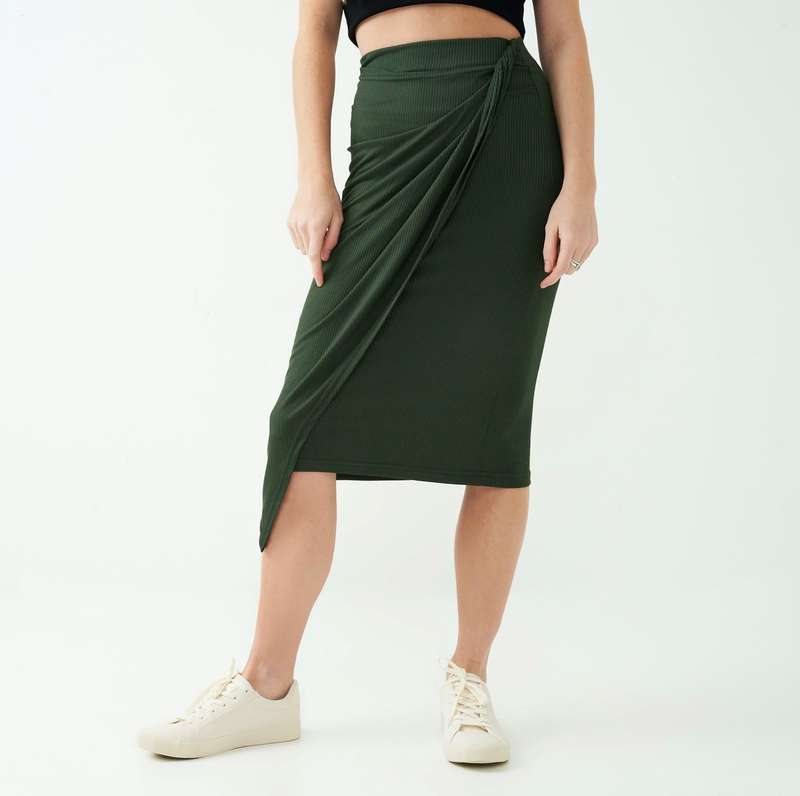 Ladies Wrap Tie Bodycon Skirt